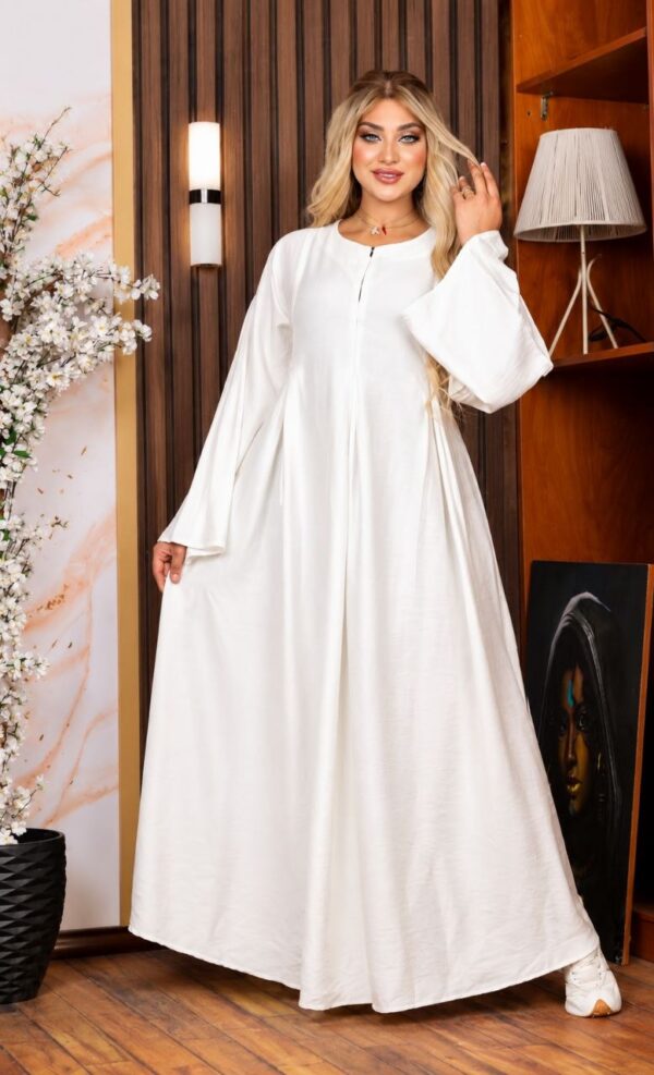 Vestido Árabe Branco Em Linho