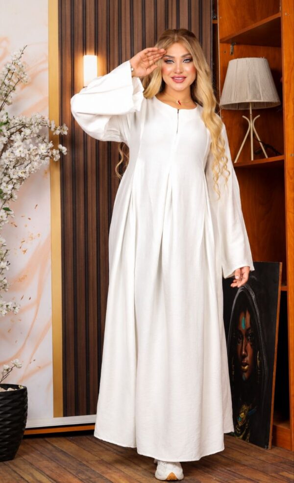Vestido Árabe Branco Em Linho